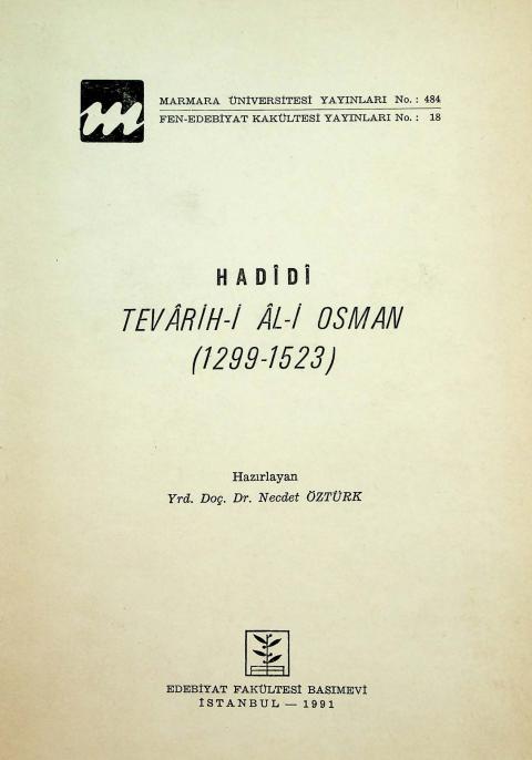 Hadidi: Tevarih-i Al-i Osman (1299-1523)